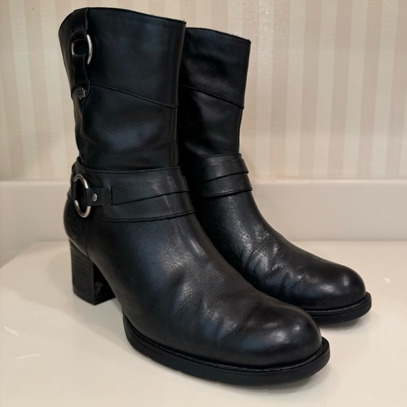 Harley Davidson Black Leather Riding Boots Women’s Size 7 D85397 - Picture 2 of 16